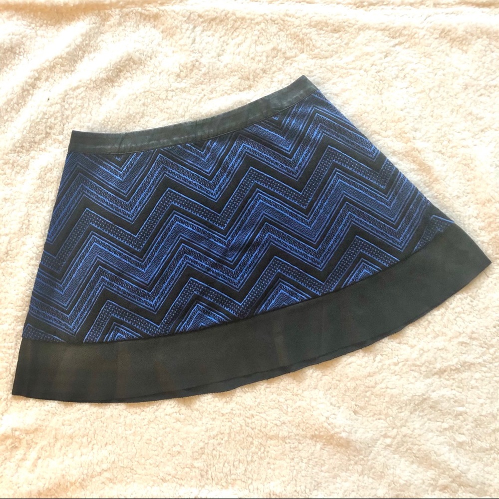 Candie's blue/black skirt with leather detail